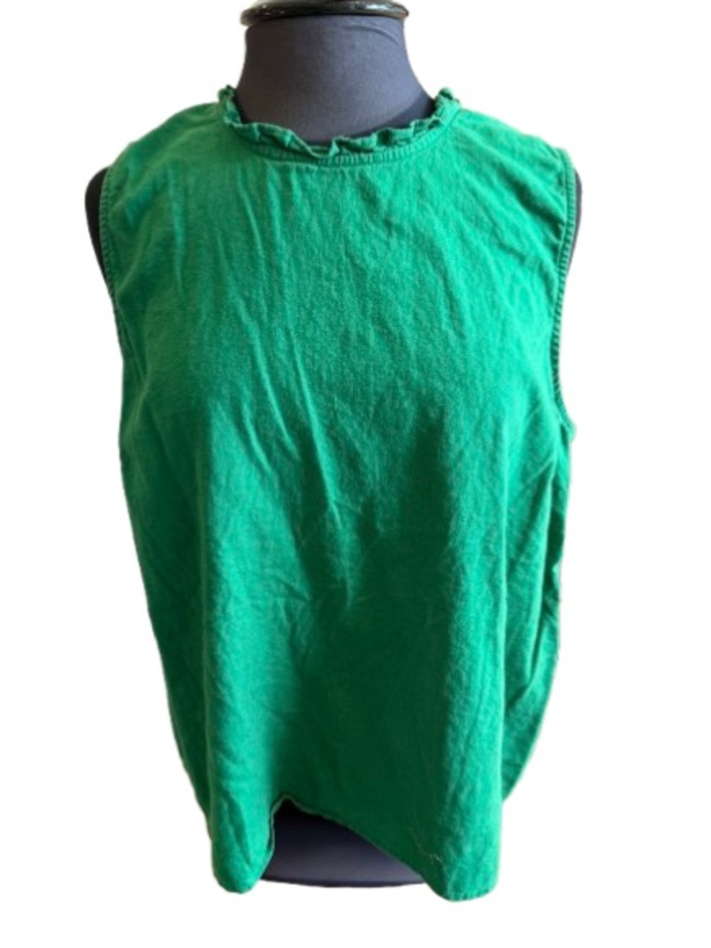LOFT Bright Green Ruffle-Trim Tank - Picture 2 of 5